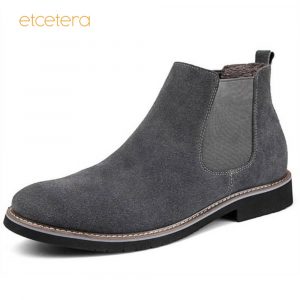 Leather Ankle Chelsea Boot – Gray