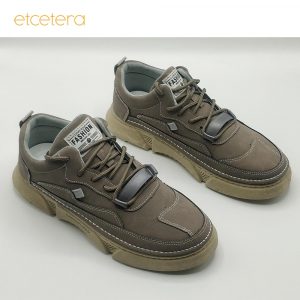Leather Casual Shoe -Light Gray